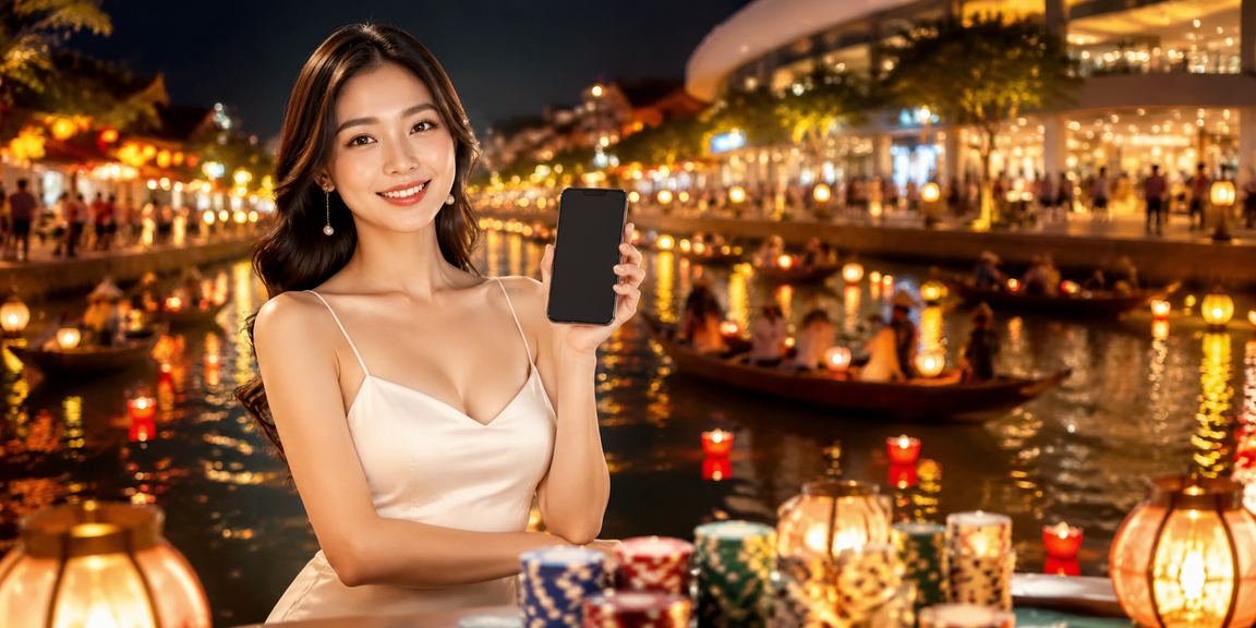 Người chơi tại chợ đêm Hội An đăng ký tài khoản và nhận thưởng casino trực tuyến trên điện thoại