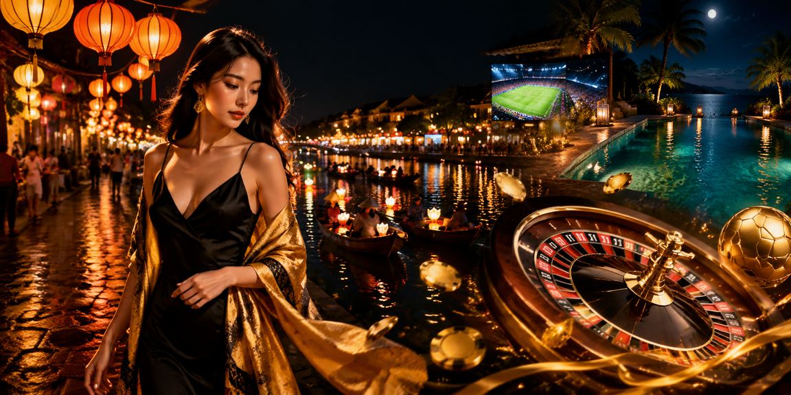 Không khí chợ đêm Hội An rộn ràng cạnh bàn roulette casino trực tuyến
