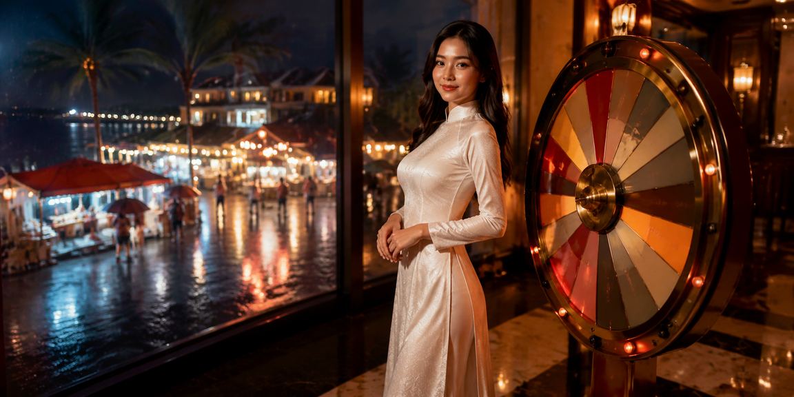 Người chơi xshnay tại Phú Quốc thưởng thức trò chơi roulette với trang phục áo dài truyền thống